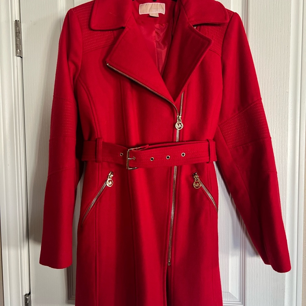 Michael Kors Vibrant Red Coat with Belt